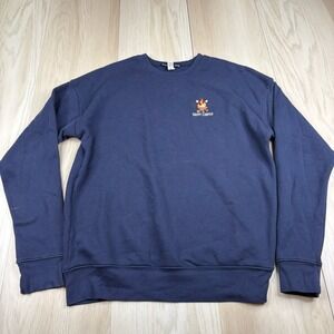 Kiel James Patrick Mens Blue Happy Camper Long Sleeve Pullover Sweatshirt Size M